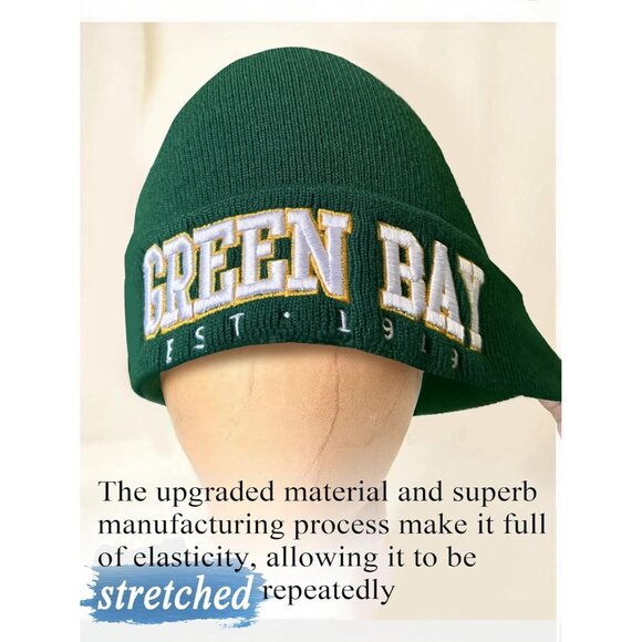 Women's Green & Yellow Soft Knit Winter Hat For Cold Weather Beanie Toque Hat - Picture 4 of 7